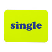 " single " blauwe letters chartreuse neon magneet (Horizontaal)