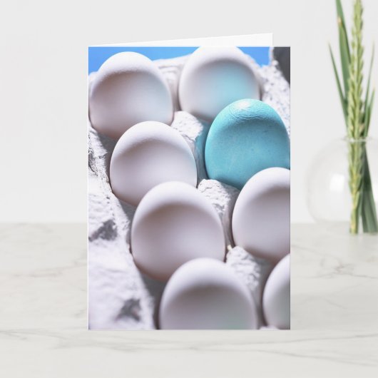 Single Blue Dyed Easter Egg Feestdagen Kaart (Voorkant)