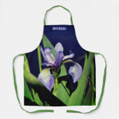 Single Blue Flag Iris Flower Natuur gepersonalisee Schort (Voorkant)