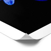 Single Blue Flower tegen zwart Poster (Hoek)