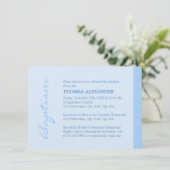 Single Blue Stripe Baptisme Kaart (Staand voorkant)