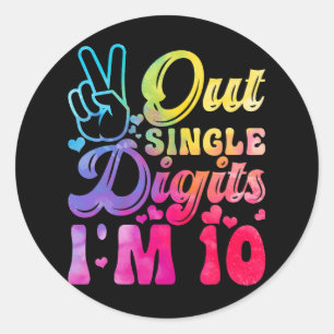 Single Cijfers I_m 10 jaar oude 10th Birth Ronde Sticker