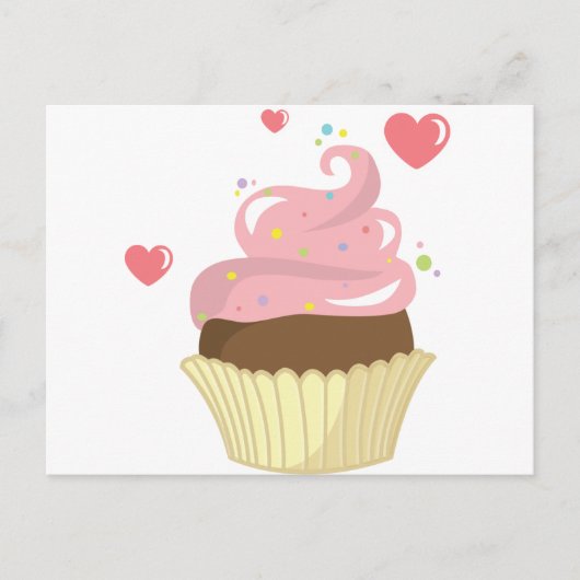 Single Cupcake Briefkaart (Voorkant)