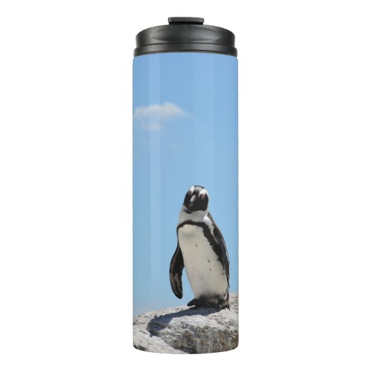 Single Cute Penguin en Blue Sky Thermosbeker (Voorkant)