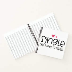 Single en klaar om Valentijn te mengen Notitiebo Notitieboek