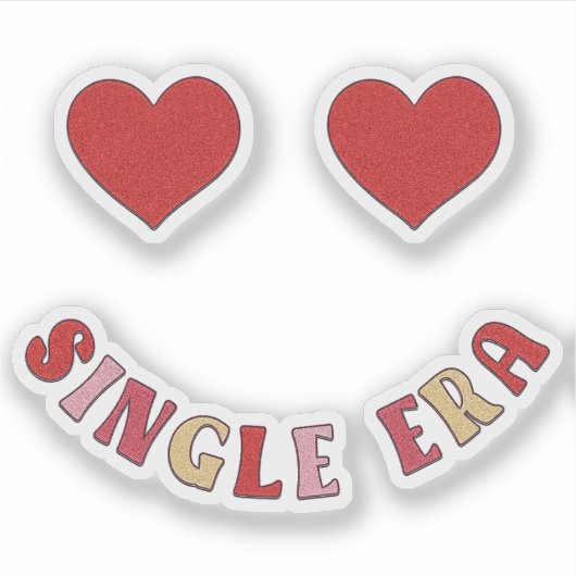 Single Era Smiling Hearts - Valentijnssticker Sticker (Voorkant)