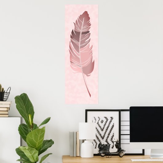 Single Feather - Mauve kleuren Poster (Thuiskantoor)