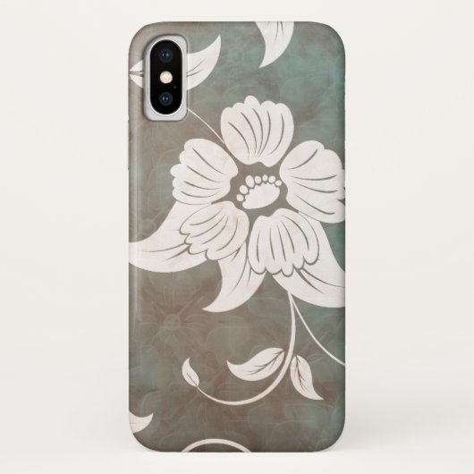 Single Flower Design op Antiek  achtergrond Case-Mate iPhone Case (Achterkant)