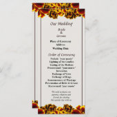 Single French Marigold Wedding Programme Programma (Voorkant / Achterkant)