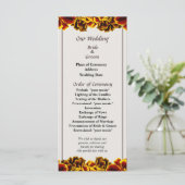 Single French Marigold Wedding Programme Programma (Staand voorkant)