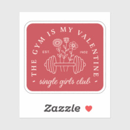 Single Grappige Valentijn's Day gym meisjes rood Sticker