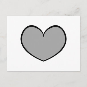 Single Grey Heart Briefkaart 0001