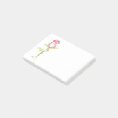 Single Hand geschilderd Waterverf Roze Rood Rose Post-it® Notes (Schuin)