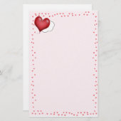 Single Heart Ballon Flying Solo Briefpapier (Voorkant / Achterkant)