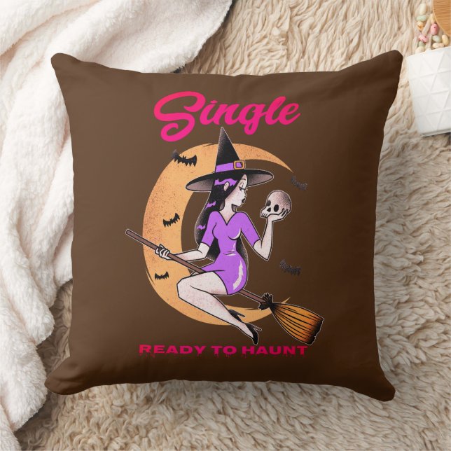 Single Klaar om Halloween heksenkussen te achtervo Kussen (Deken)