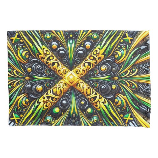 Single Kussensloop met Jamaicaanse kleuren (Voorkant)