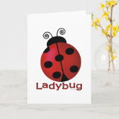 Single Ladybug Kaart (Gele Bloem)
