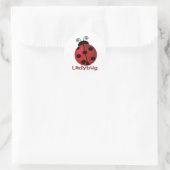 Single Ladybug Ronde Sticker (Tas)
