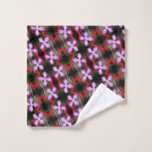Single Lavender Clematis Flower Abstract Patroon Bad Handdoek (Wasdoekje)