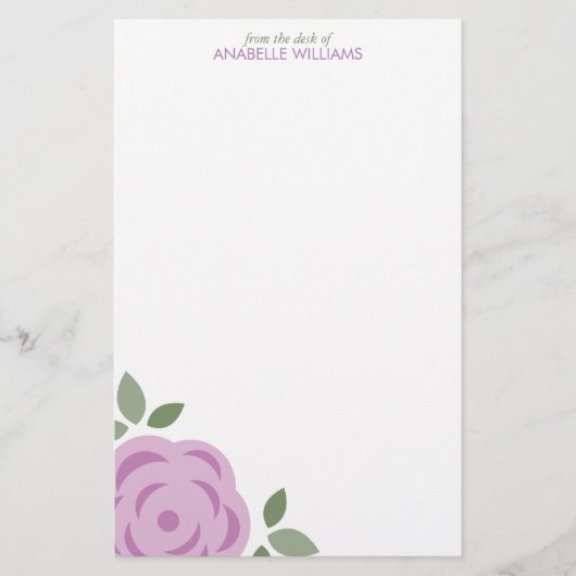 Single Lavender Flower, aangepast Briefpapier (Voorkant)