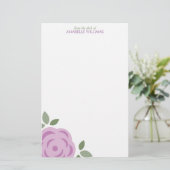 Single Lavender Flower, aangepast Briefpapier (Staand voorkant)