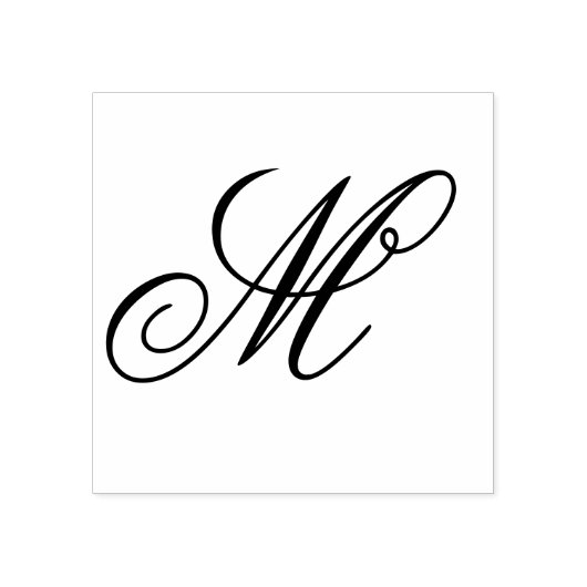 Single Letter Fancy Script Monogram Rubberstempel (Afrduk)