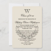 Single Letter Monogram Classic College Graduing Kaart (Voorkant)