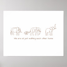 Single line art- olifant