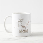 Single line art personalized mom's mug koffiemok (Links)