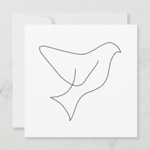 Single Line Dove Drawing Holiday Briefkaart