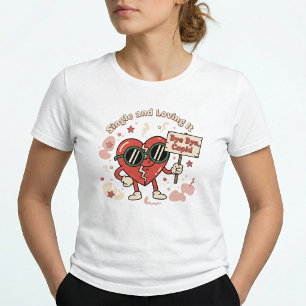 Single & Loving It Retro Grappig Canvas Tri-Blend Shirt