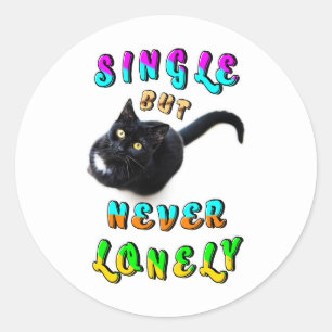 Single, maar nooit eenzaam ronde sticker