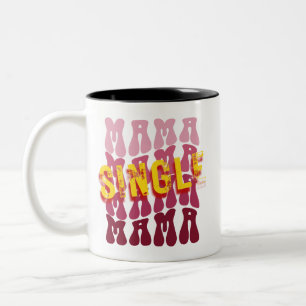 Single Mama Wavy Minimalist Tweekleurige Koffiemok