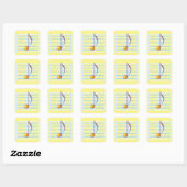 Single Musical Note Vierkante Sticker (Vel)