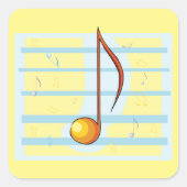 Single Musical Note Vierkante Sticker (Voorkant)