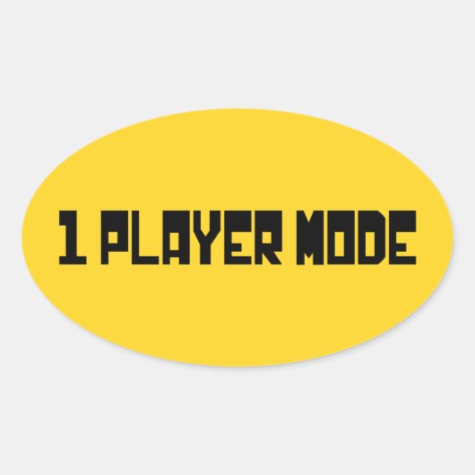 Single/One Player-modus Ovale Sticker (Voorkant)