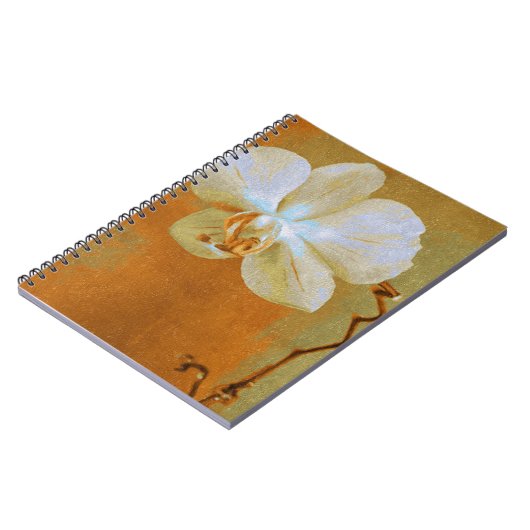 Single Orchid Flower in Shades of Oranje Artwork Notitieboek (Linkerzijde)