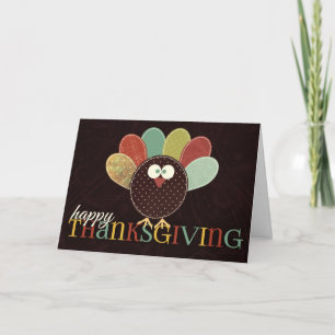 Single Patchwork - Thanksgiving Turkije Feestdagen Kaart