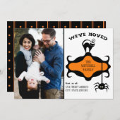 Single Photo New Address Halloween We hebben ons v Aankondiging (Voorkant / Achterkant)