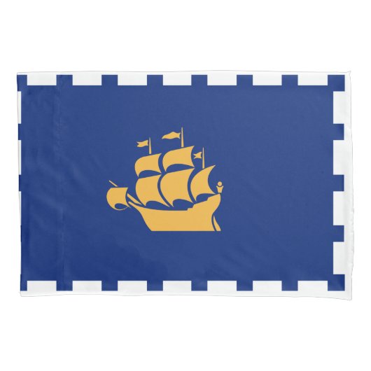 Single Pillowcase with flag of Quebec  City Kussensloop (Voorkant)