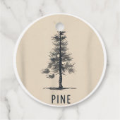 Single Pine Tree Outfit Bedankjes Labels (Achterkant)