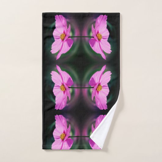 Single Pink Cosmos Flower Abstract Pattern Bad Handdoek (Handdoek)