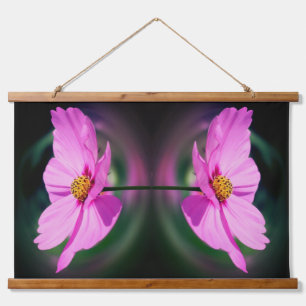 Single Pink Cosmos Flower Art Abstract Hangend Wandkleed