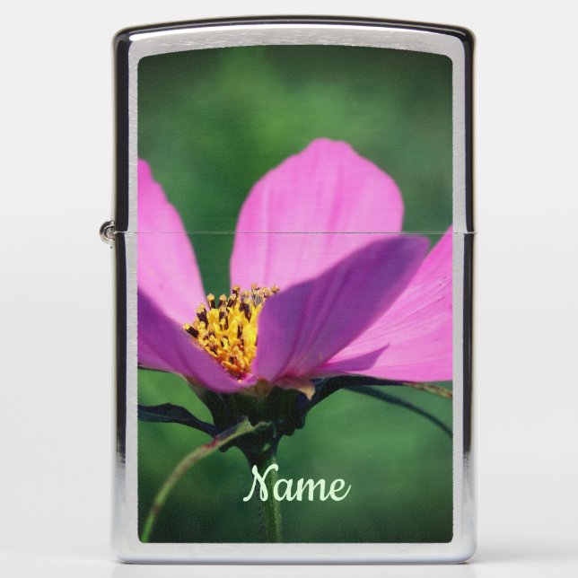 Single Pink Cosmos Flower in Bloom Personalized (Voorkant)