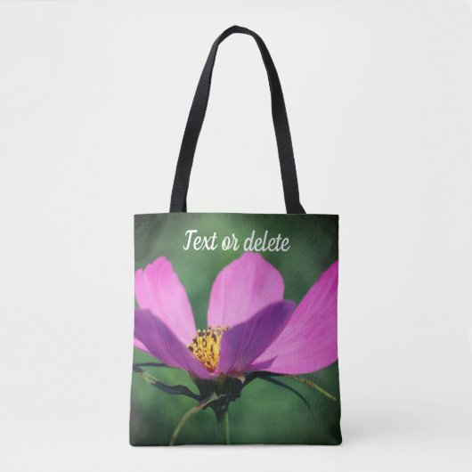 Single Pink Cosmos Flower in Bloom Personalized Draagtas (Voorkant)