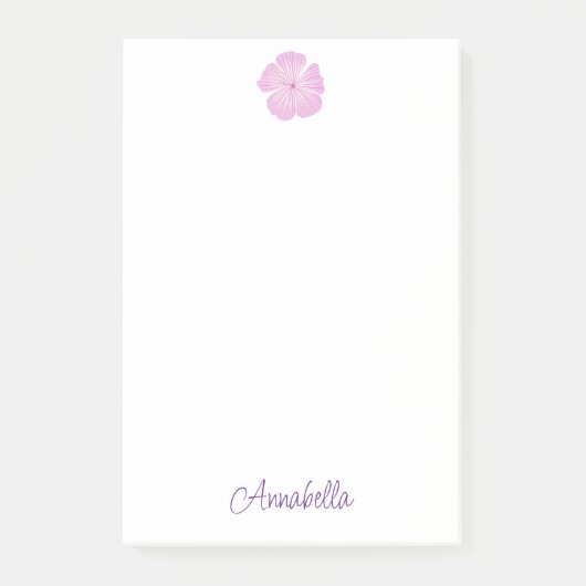 Single Pink Lavatera Bloom Post-it® Notes (Voorkant)