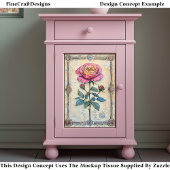 Single Pink Rose, CZ9 Decoupage Tissuepapier