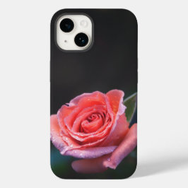 Single Pink Rose with Dew Case-Mate iPhone 14 Hoesje