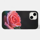 Single Pink Rose with Dew Case-Mate iPhone Case (Achterkant (horizontaal))
