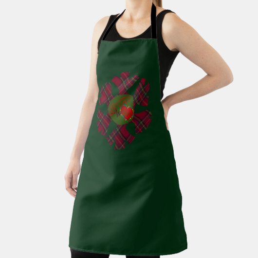 Single Plaid Snowflake Apron Schort (Insitu)